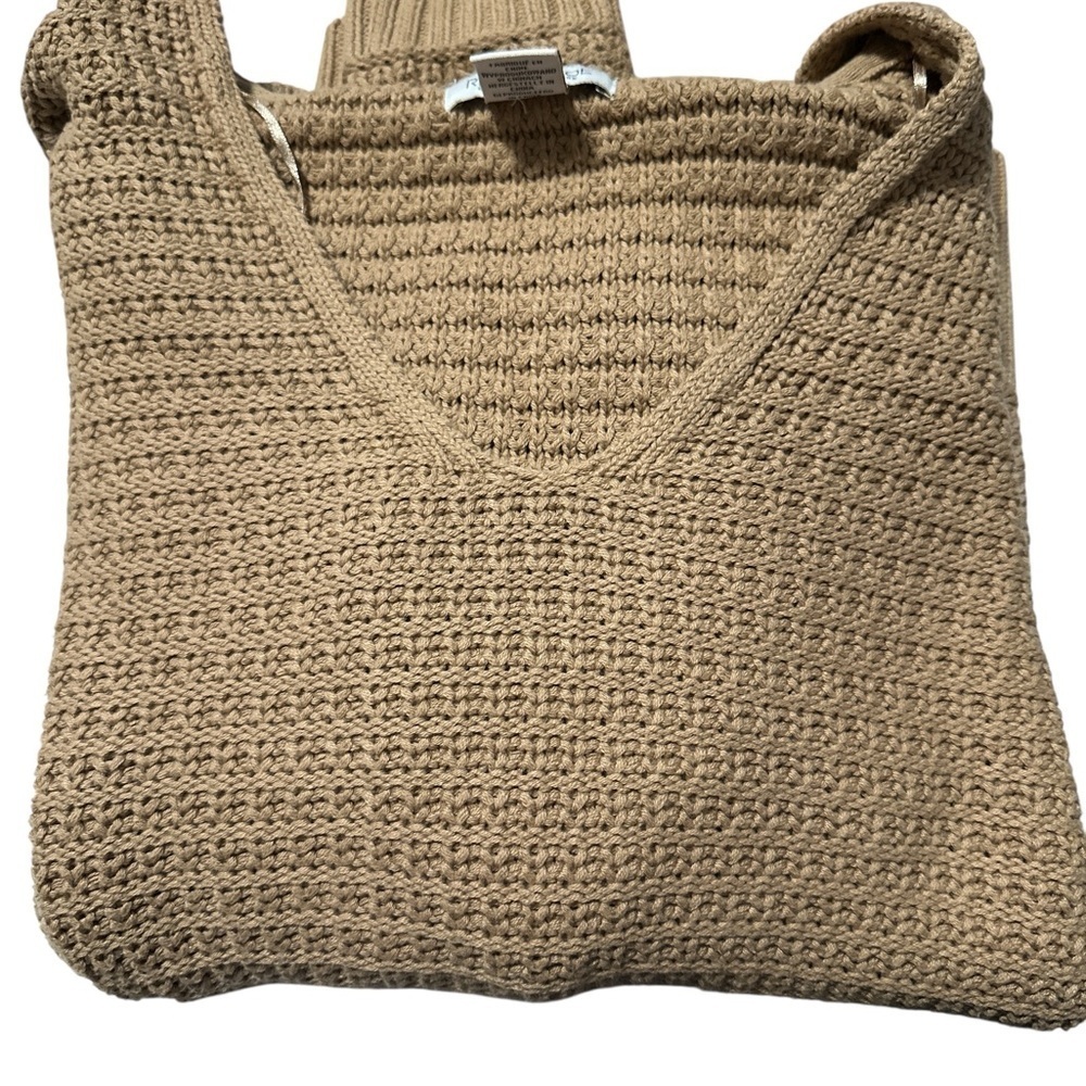 Rachel Zoe Tan V-Neck Knit Sweater with Hood - Picture 8 of 8